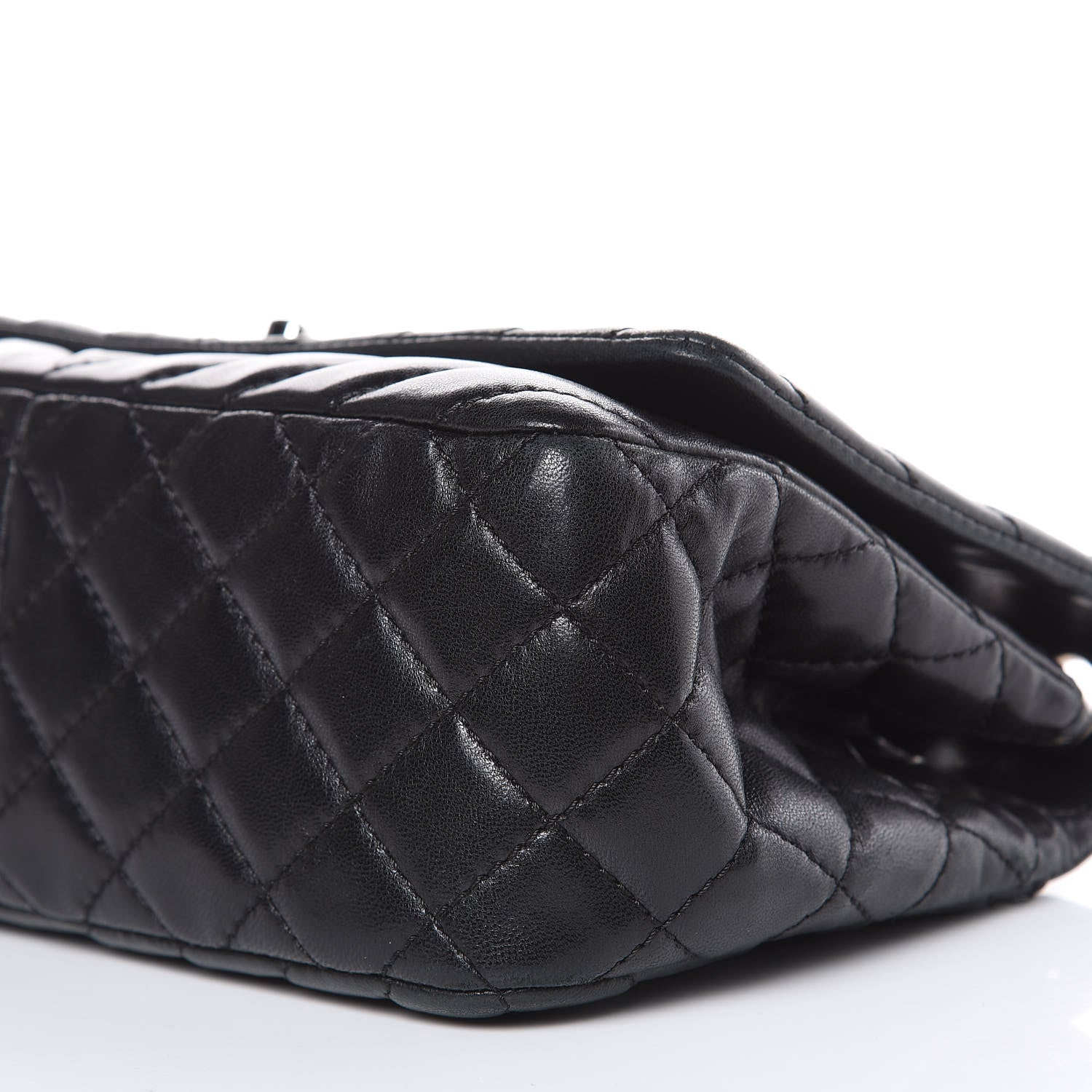 Chanel Lambskin Surpique Chevron Medium Single Flap Black 10 of 13