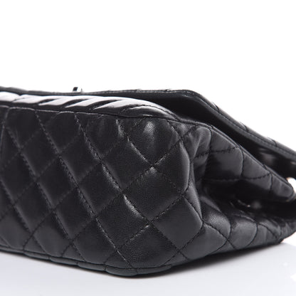 Chanel Lambskin Surpique Chevron Medium Single Flap Black 10 of 13