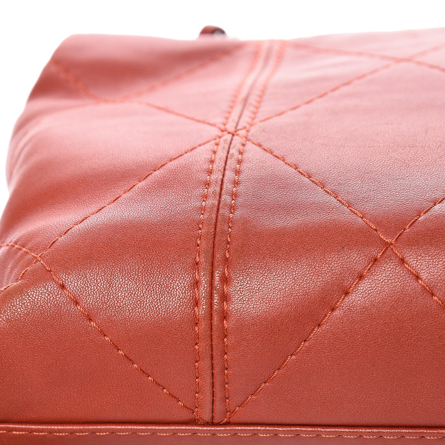 Lambskin Quilted Large Soft Touch Flap Dark Ochre