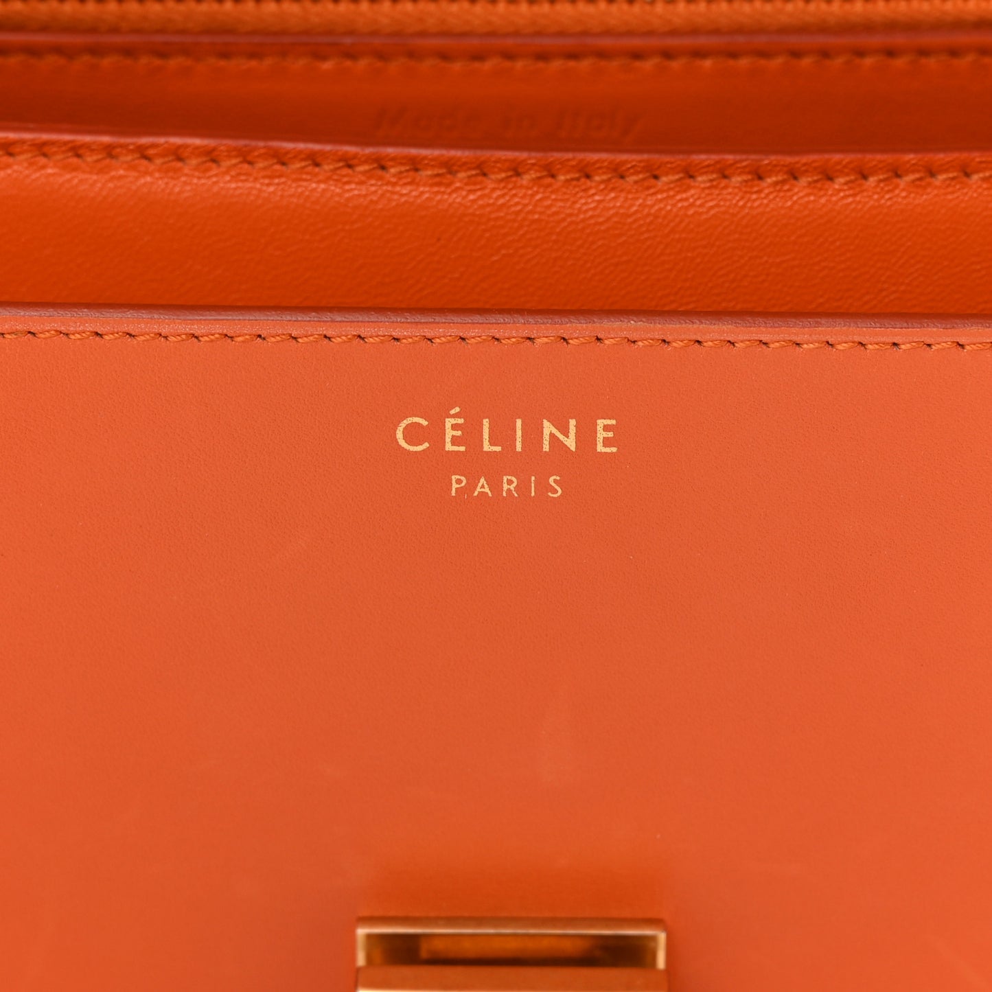 Box Calfskin Medium Classic Box Flap Bag Orange