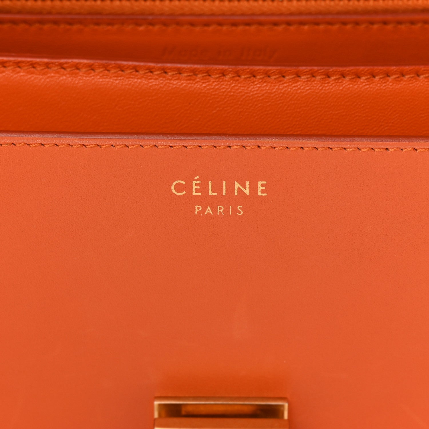 Celine Box Calfskin Medium Classic Box Flap Bag Orange 6 of 23