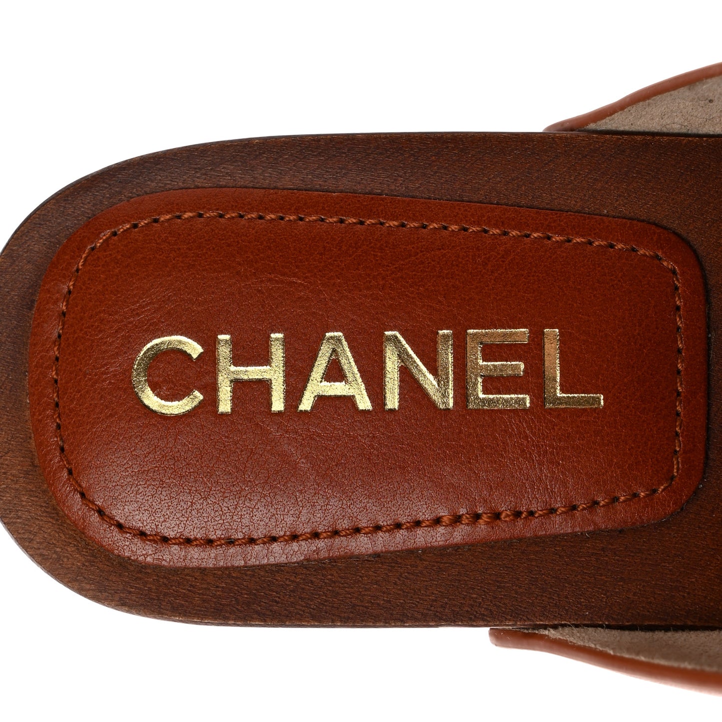 Calfskin Camellia Clogs 41 Brown