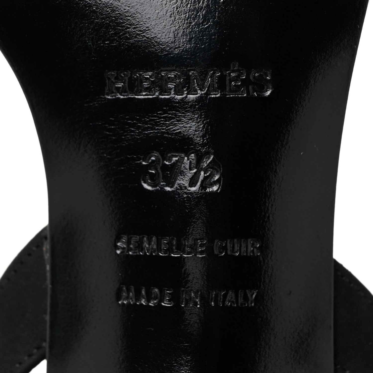 Hermes Suede Slingback Sandals 37.5 Black 13 of 17