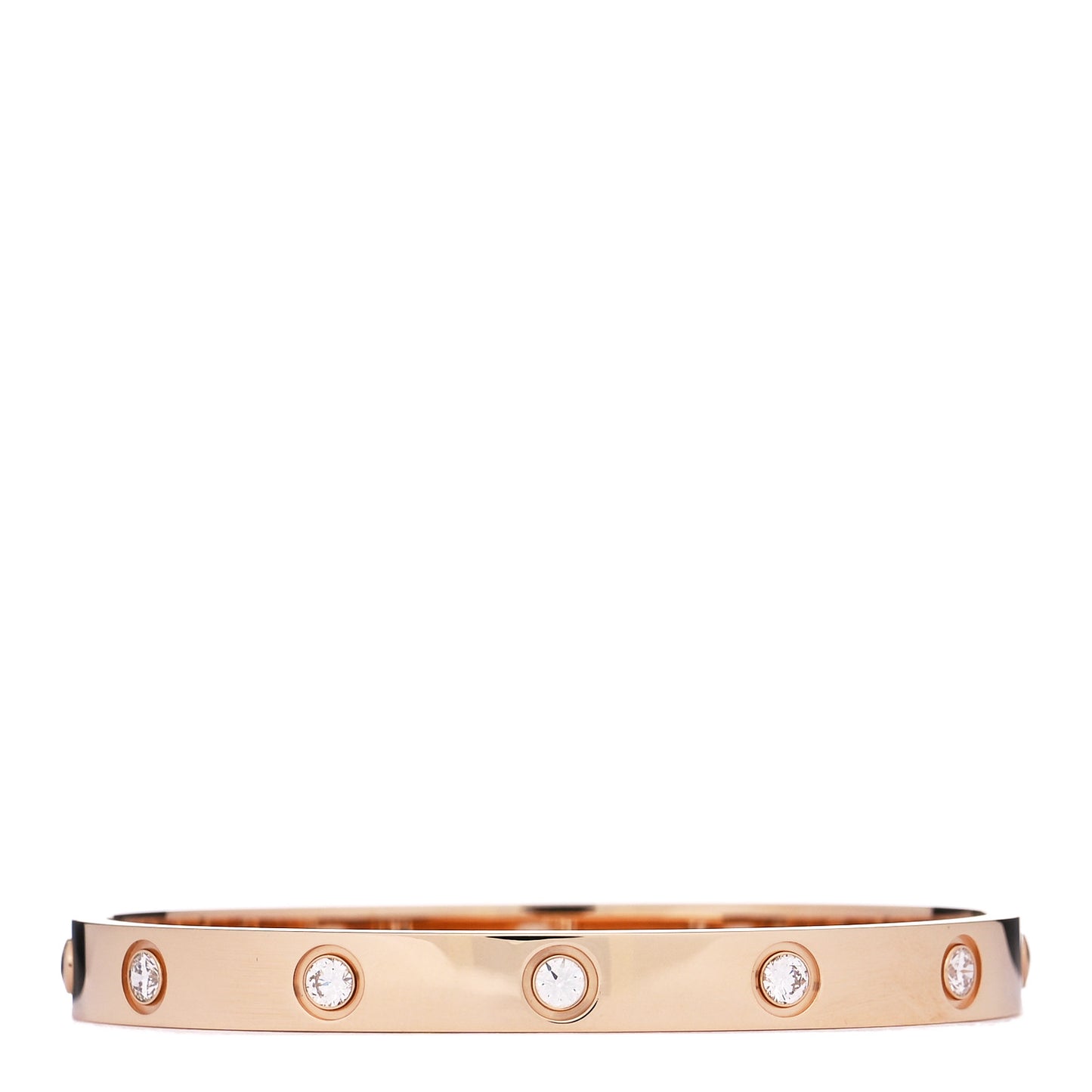 18K Pink Gold 10 Diamond LOVE Bracelet 16