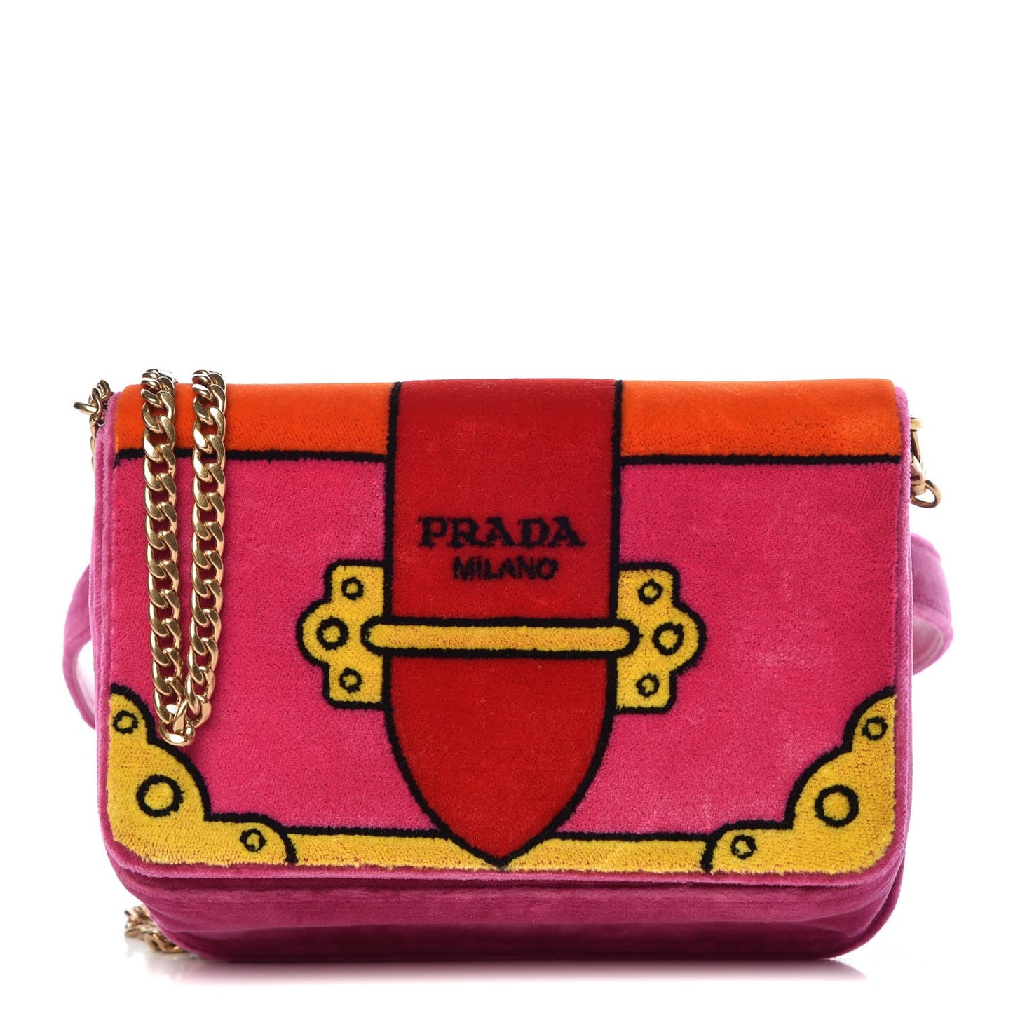 Velluto Ricamo Cahier Belt Bag Fuxia