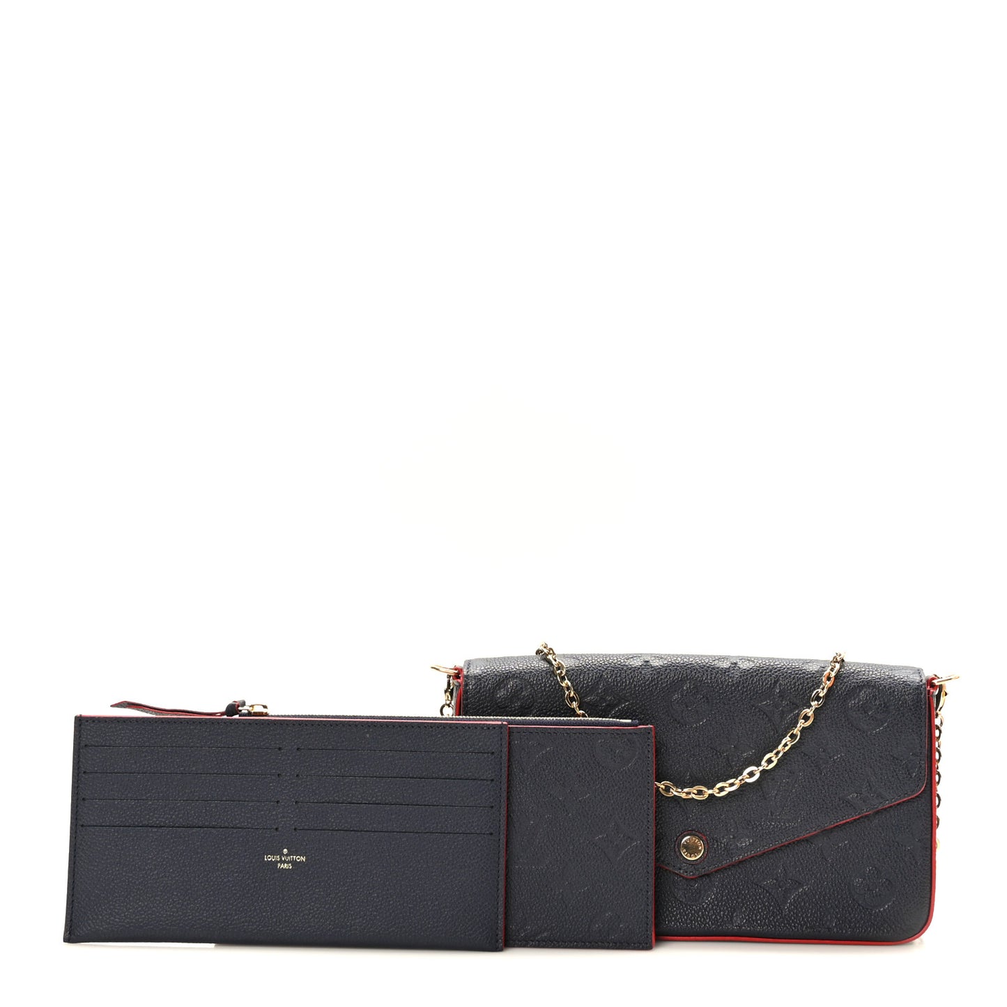 Empreinte Pochette Felicie Chain Wallet Marine Rouge