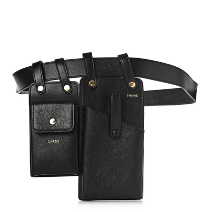 Fendi Vitello Glacier Utility Belt Pouch Black 1 of 8