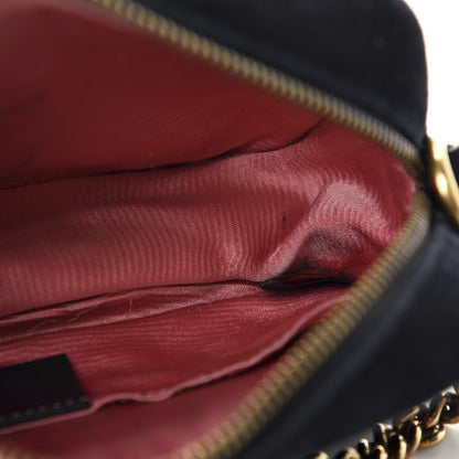 Gucci Velvet Matelasse Marquise Crystals Mini GG Marmont Chain Shoulder Bag Black 13 of 14