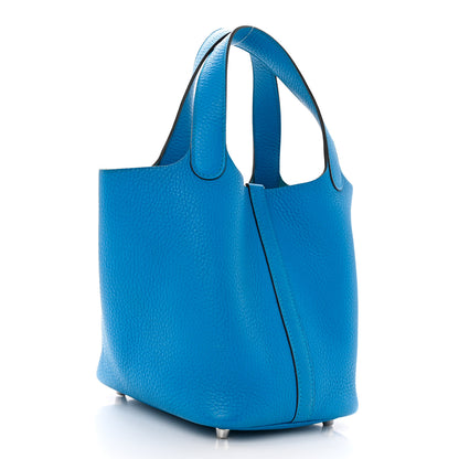 Hermes Taurillon Clemence Picotin Lock 18 PM Bleu Zanzibar 3 of 11