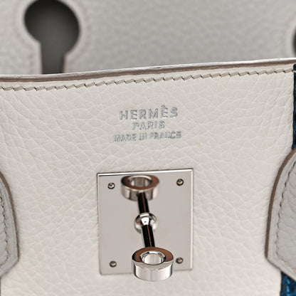 Hermes Taurillon Clemence Lizard Club Birkin 35 Gris Perle White Mykonos 7 of 11