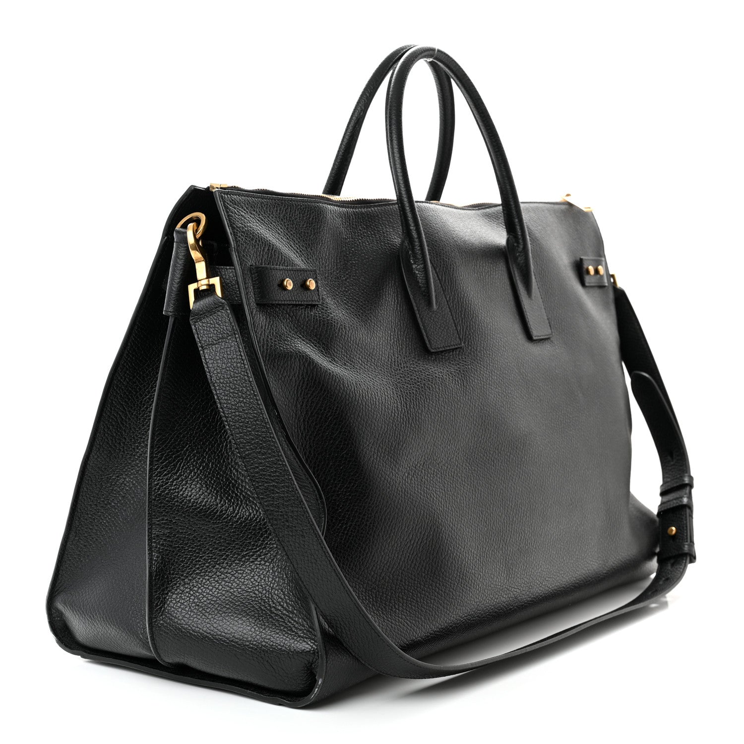 Saint Laurent Grained Calfskin 72H Sac De Jour Black 3 of 15