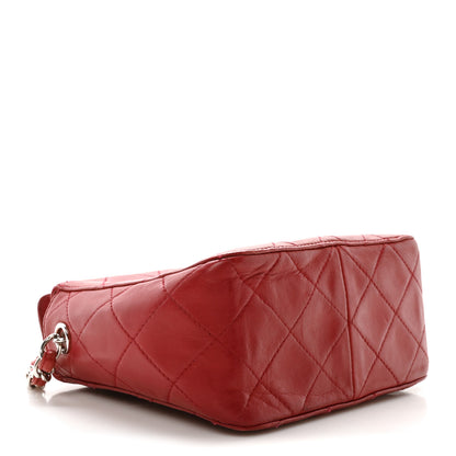 Chanel Lambskin Quilted Square Chain Bag Red 4 of 11
