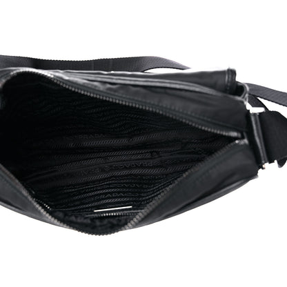 Prada Tessuto Nylon Saffiano Single Snap Buckle Messenger Flap Bag Black 5 of 8