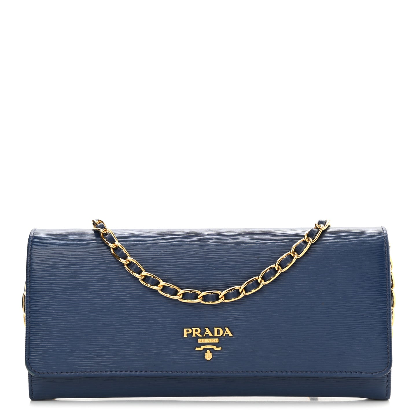 Saffiano Metal Oro Chain Wallet Bleuette