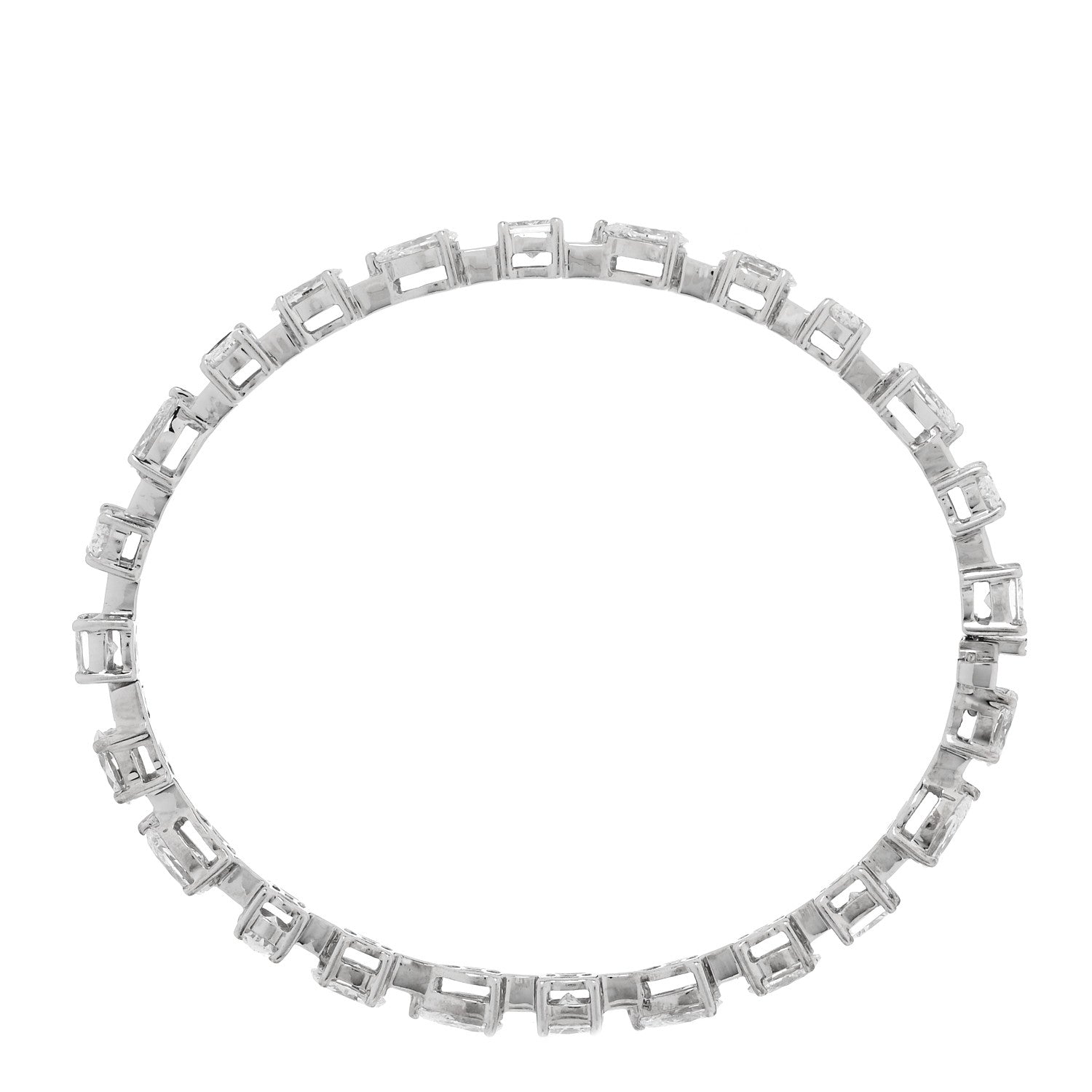 Parker & West by FASHIONPHILE 18K White Gold Diamond 5.50ctw Emerald Marquis Oval Pear Princess Cut Bracelet 4 of 6