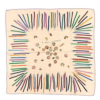 Hermes Silk A Vos Crayons Scarf 90 1 of 3