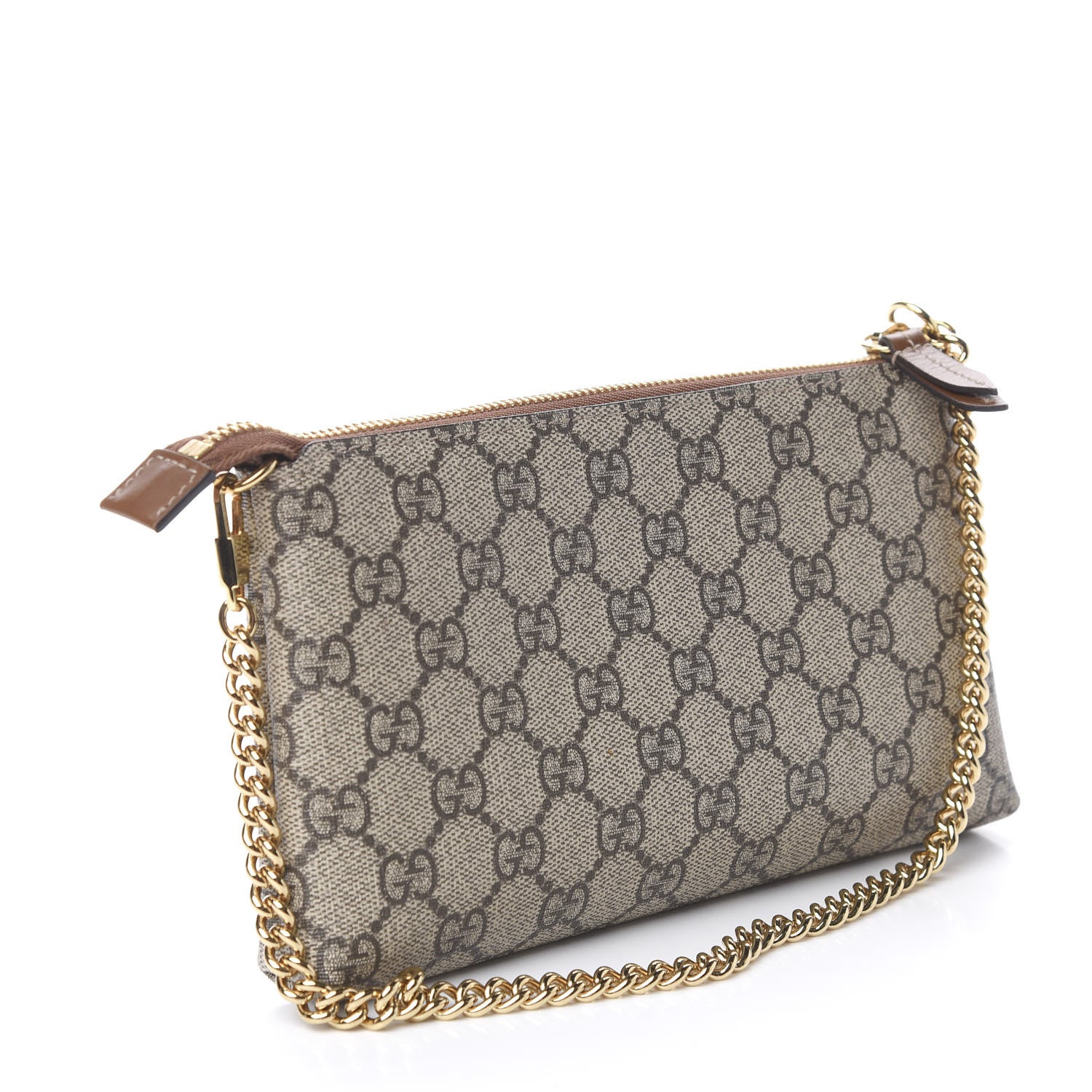 Gucci GG Supreme Monogram Embroidered Roses Chain Wrist Wallet 3 of 12