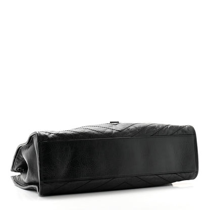 Saint Laurent Crinkled Calfskin Matelasse Monogram Large Niki Shopper Tote Black 4 of 12