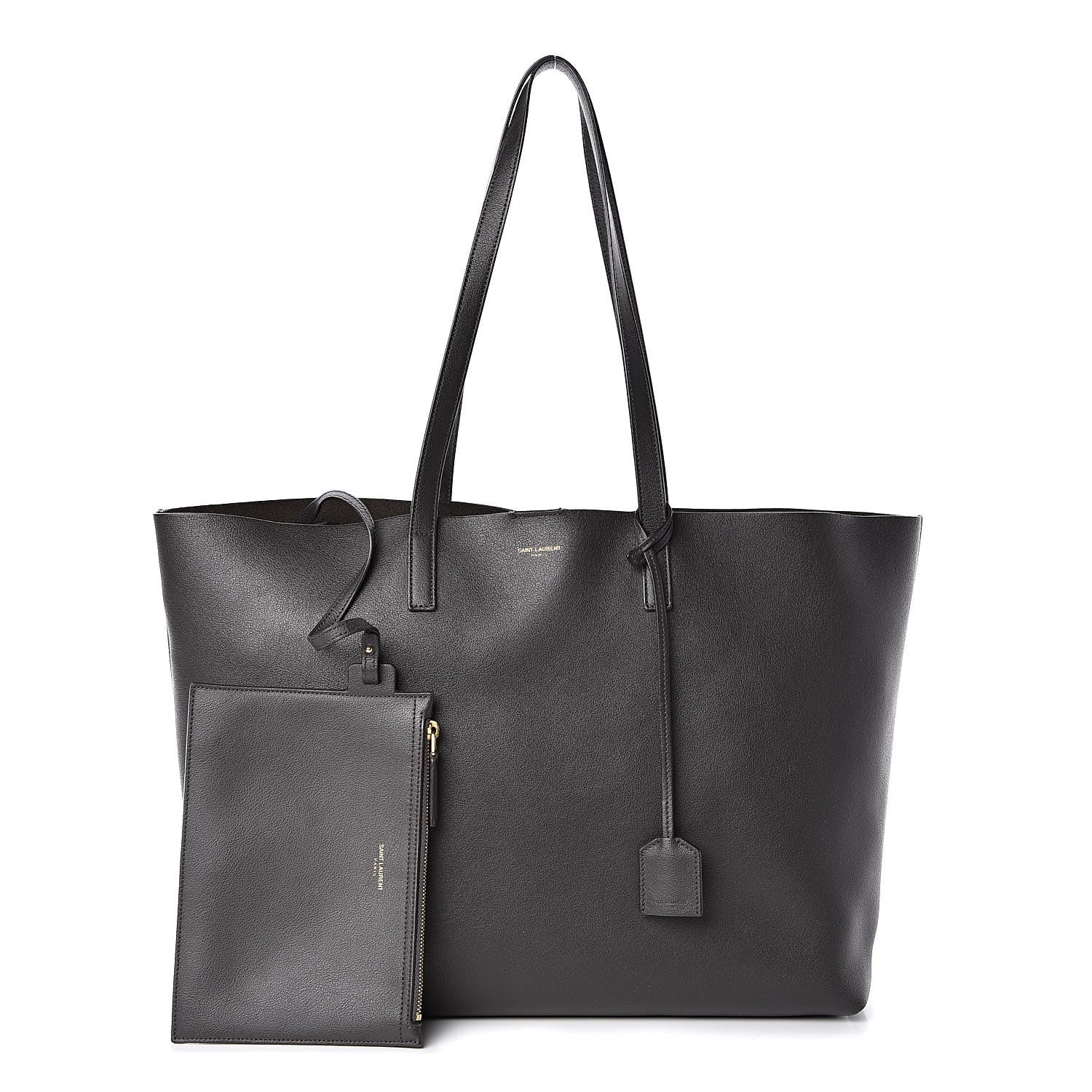 Saint Laurent Calfskin Large Shopping Tote Dark Grey 1 of 21