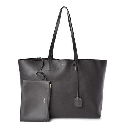 Saint Laurent Calfskin Large Shopping Tote Dark Grey 1 of 21
