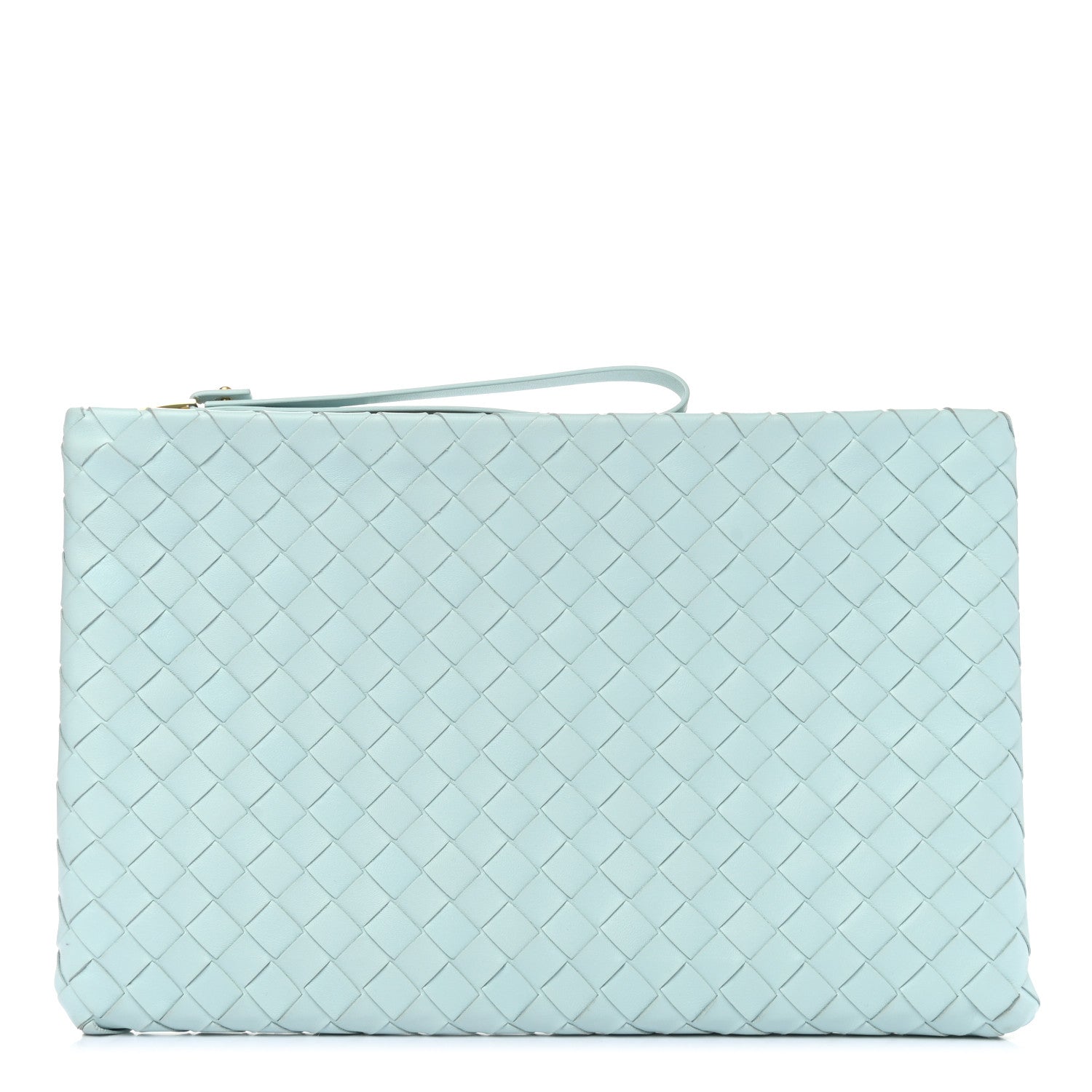 Bottega Veneta Nappa Intrecciato Large Flat Zip Pouch Spearmint 1 of 8
