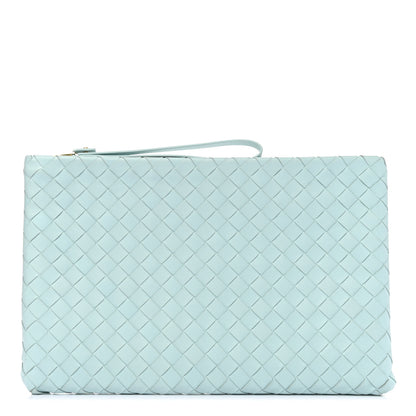 Bottega Veneta Nappa Intrecciato Large Flat Zip Pouch Spearmint 1 of 8