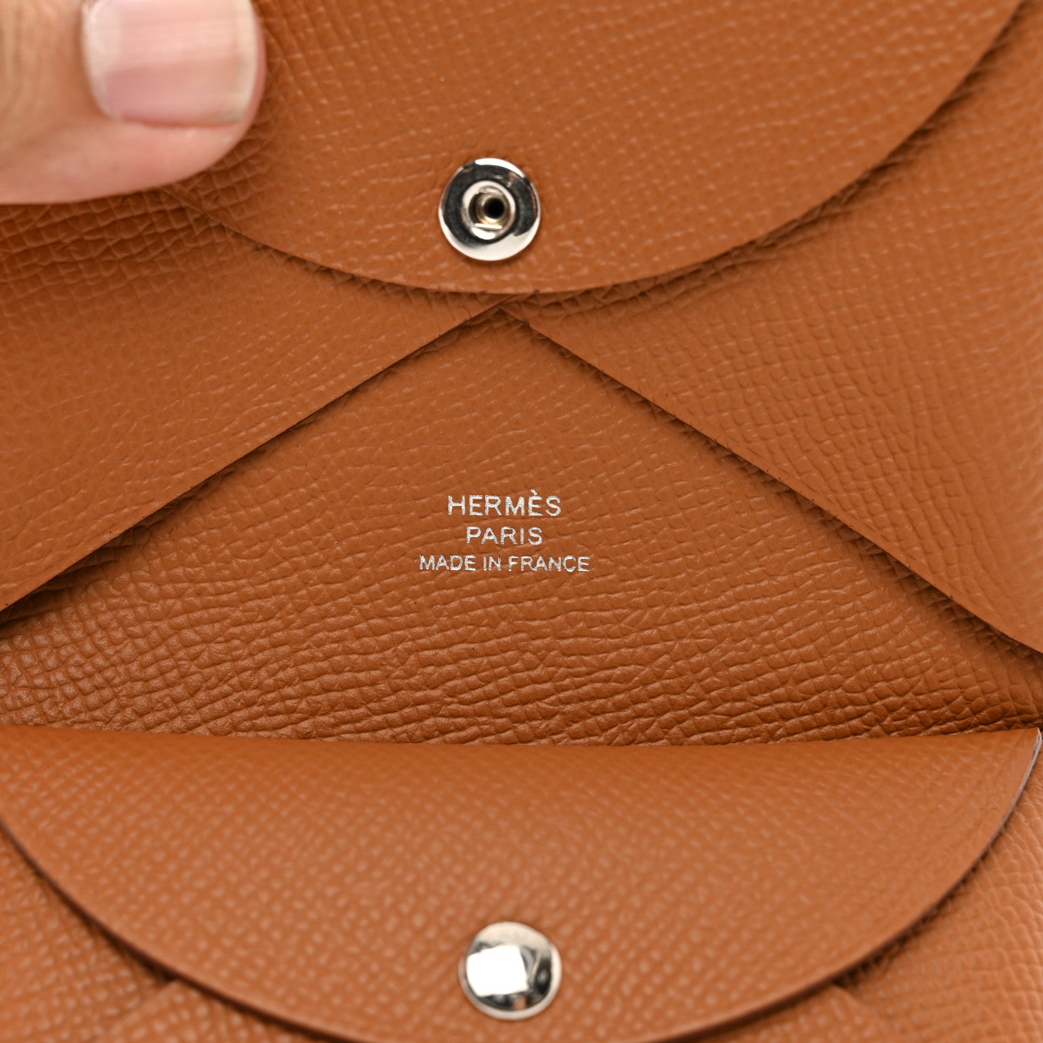 Hermes Epsom Calvi Duo Card Case Gold 6 of 7