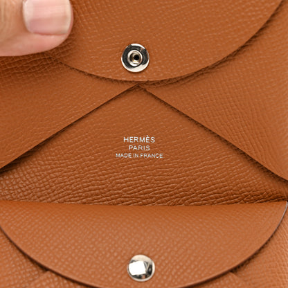 Hermes Epsom Calvi Duo Card Case Gold 6 of 7