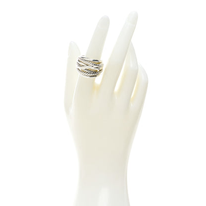 David Yurman Sterling Silver 18mm Wide Crossover Cable Ring 54 6.75 2 of 4