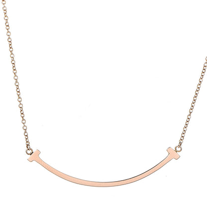 Tiffany 18K Rose Gold Small T Smile Pendant Necklace 4 of 7