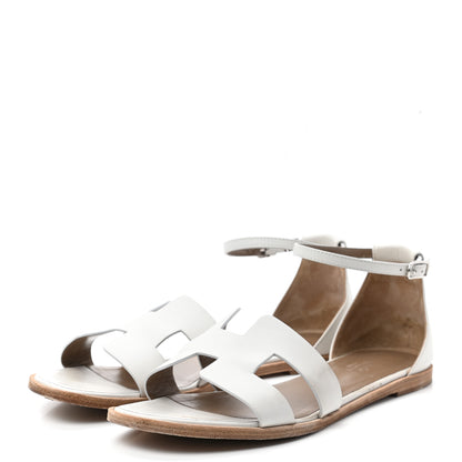 Hermes Calfskin Santorini Sandals 41 White 3 of 12