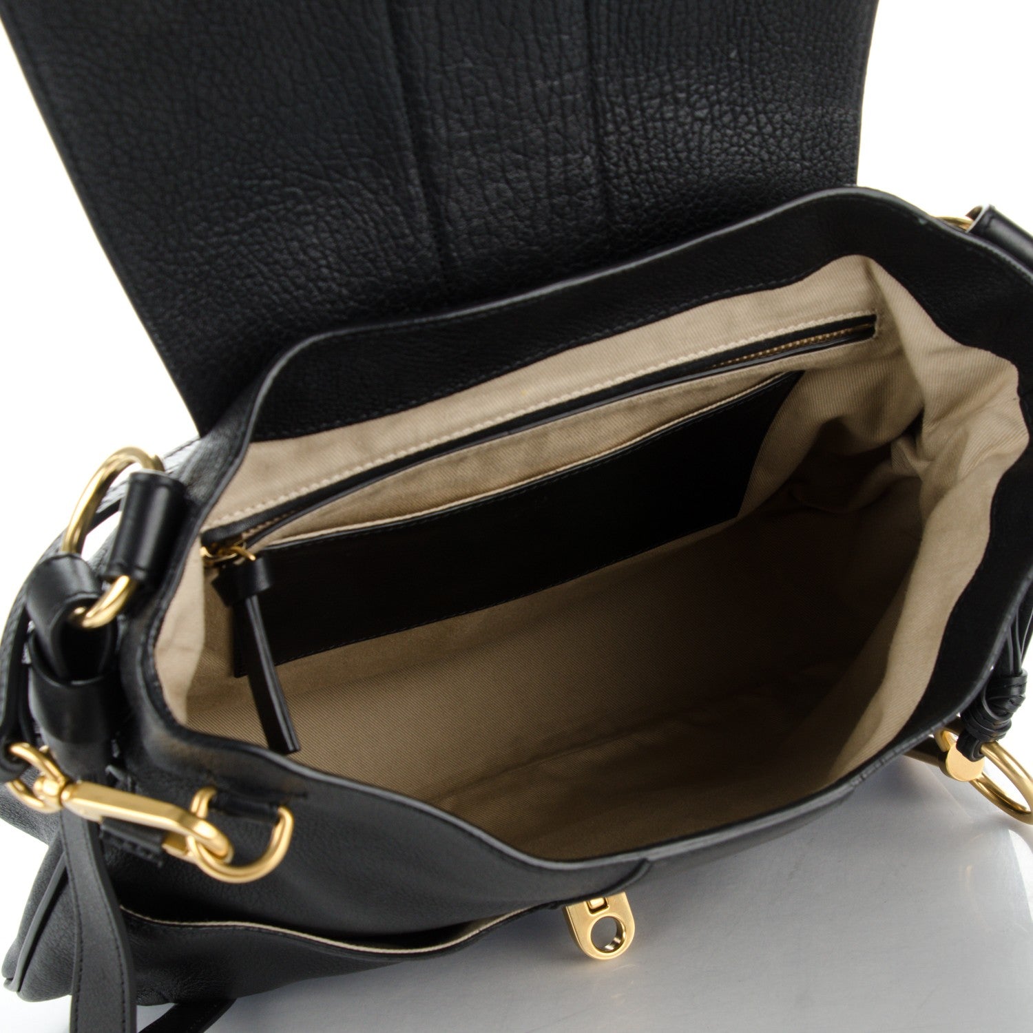 Chloe Grained Lambskin Calfskin Medium Lexa Shoulder Bag Black 6 of 8
