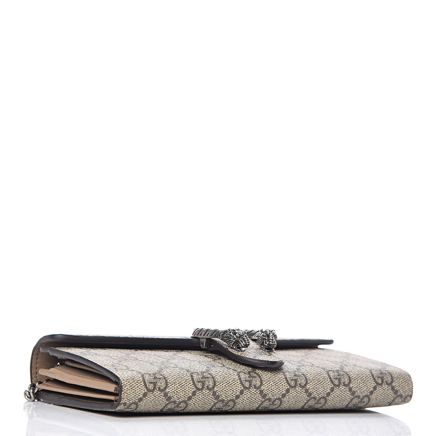 Gucci GG Supreme Monogram Dionysus Chain Clutch Wallet Beige Taupe 4 of 9