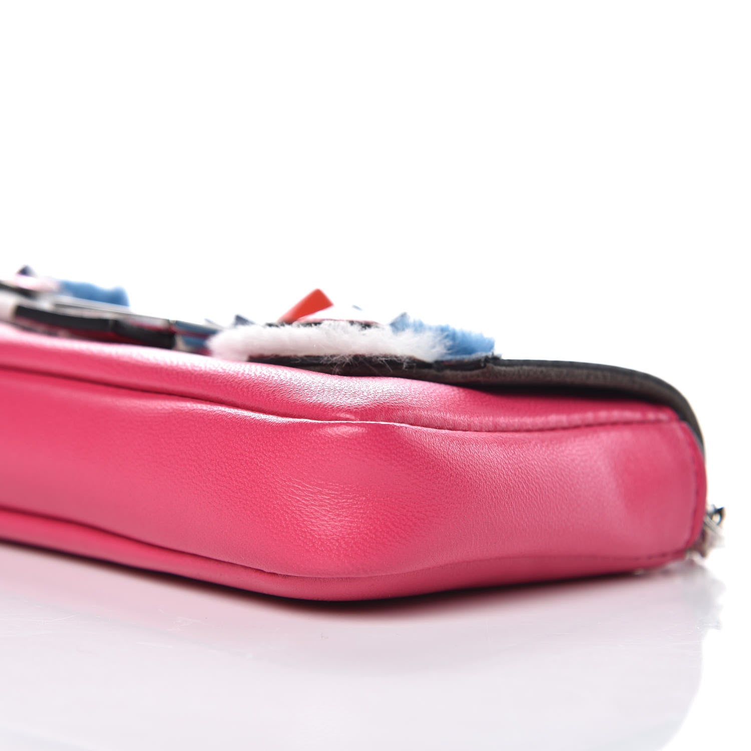 Fendi Shiny Nappa Rabbit Fur Crystal Flowerland Micro Buggie Baguette Fuxia Curacao Multicolor 9 of 12