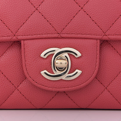 Chanel Caviar Quilted Mini Rectangular Flap Dark Pink 10 of 10