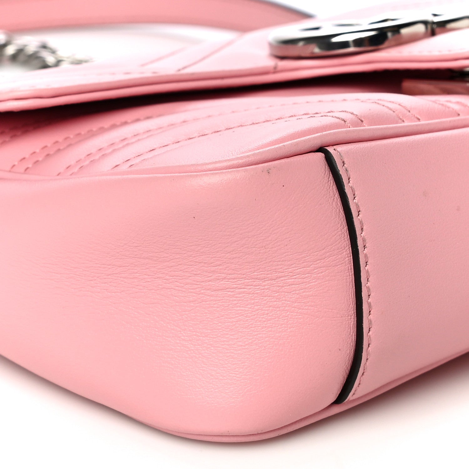 Gucci Calfskin Matelasse Mini GG Marmont Shoulder Bag Wild Rose 9 of 12