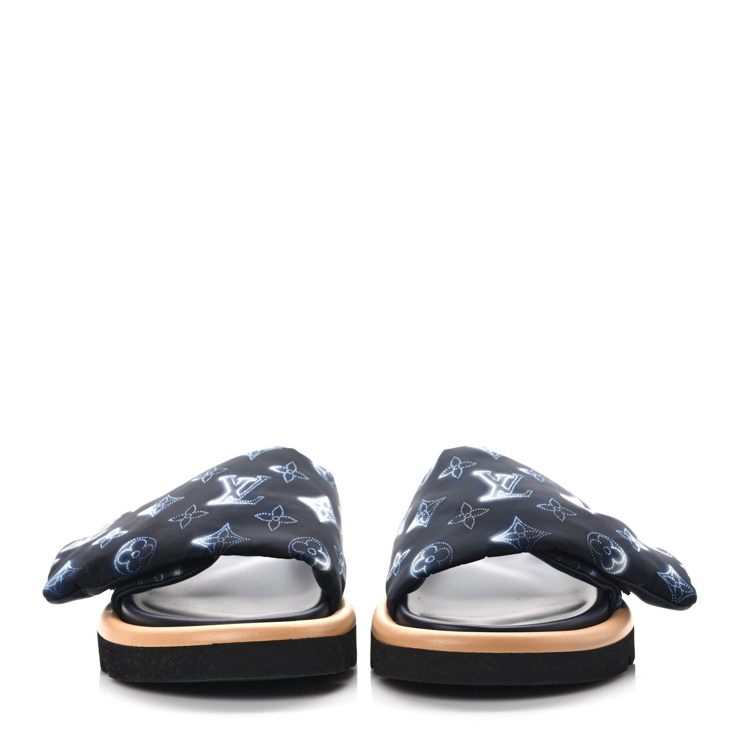 Louis Vuitton Nylon Monogram Womens Pool Pillow Comfort Mules 37 Navy Blue 2 of 8