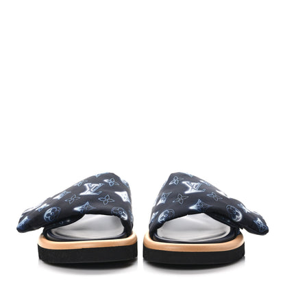 Louis Vuitton Nylon Monogram Womens Pool Pillow Comfort Mules 37 Navy Blue 2 of 8