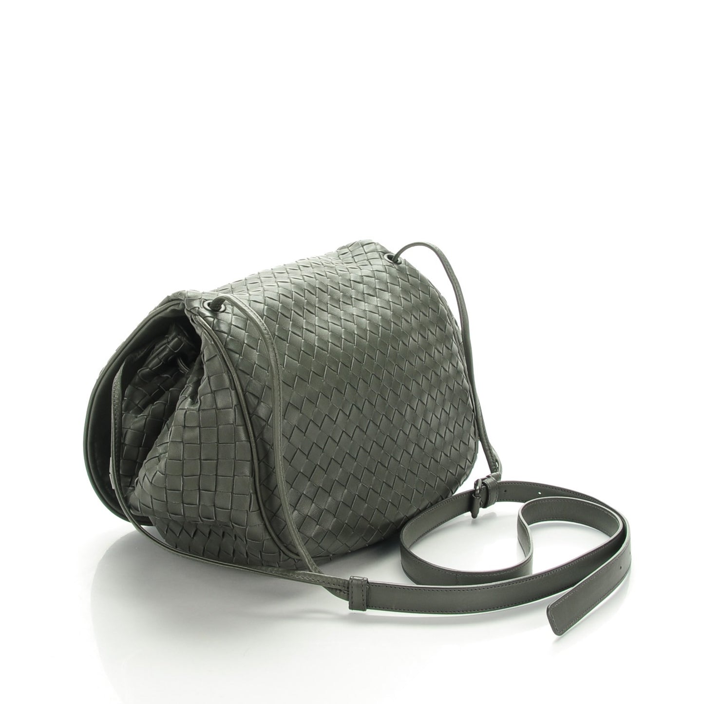Nappa Intrecciato Messenger Bag New Light Grey
