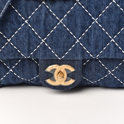 Chanel Denim Quilted Single Flap Blue 9 of 10