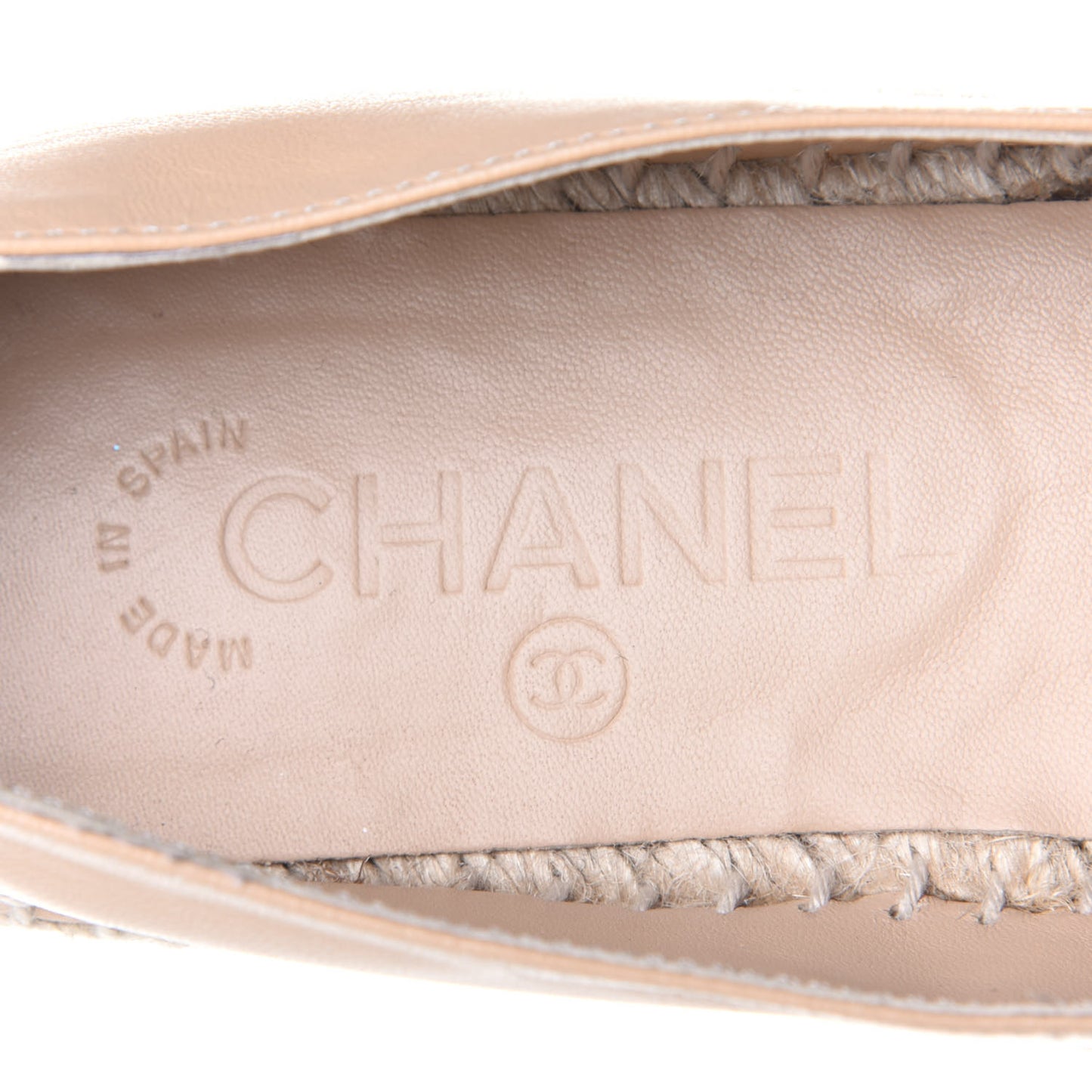 Lambskin CC Espadrilles 37 Beige Black