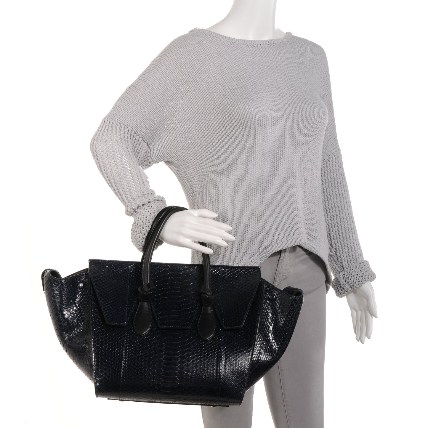 Python Small Tie Knot Tote Navy