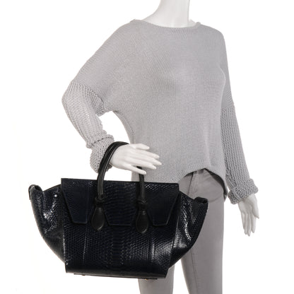 Celine Python Small Tie Knot Tote Navy 2 of 8