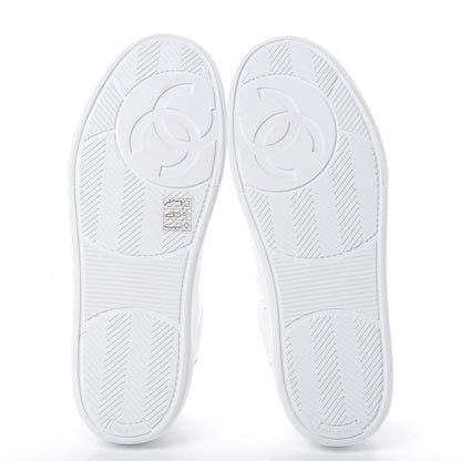 Chanel Calfskin Womens Logo Sneakers 38.5 White 6 of 9