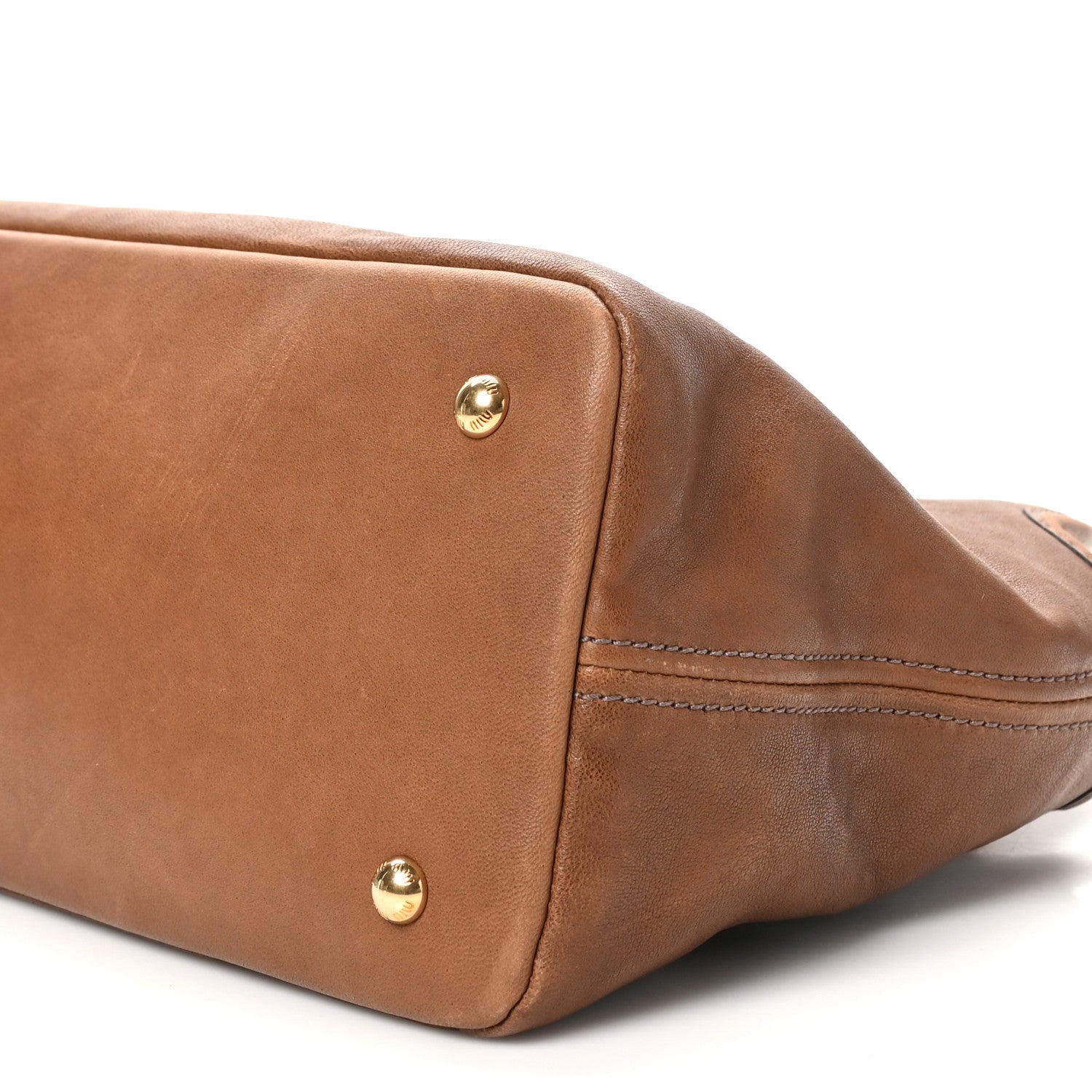 Miu Miu Nappa Large Aventure Bag Cognac Sabbia 9 of 10