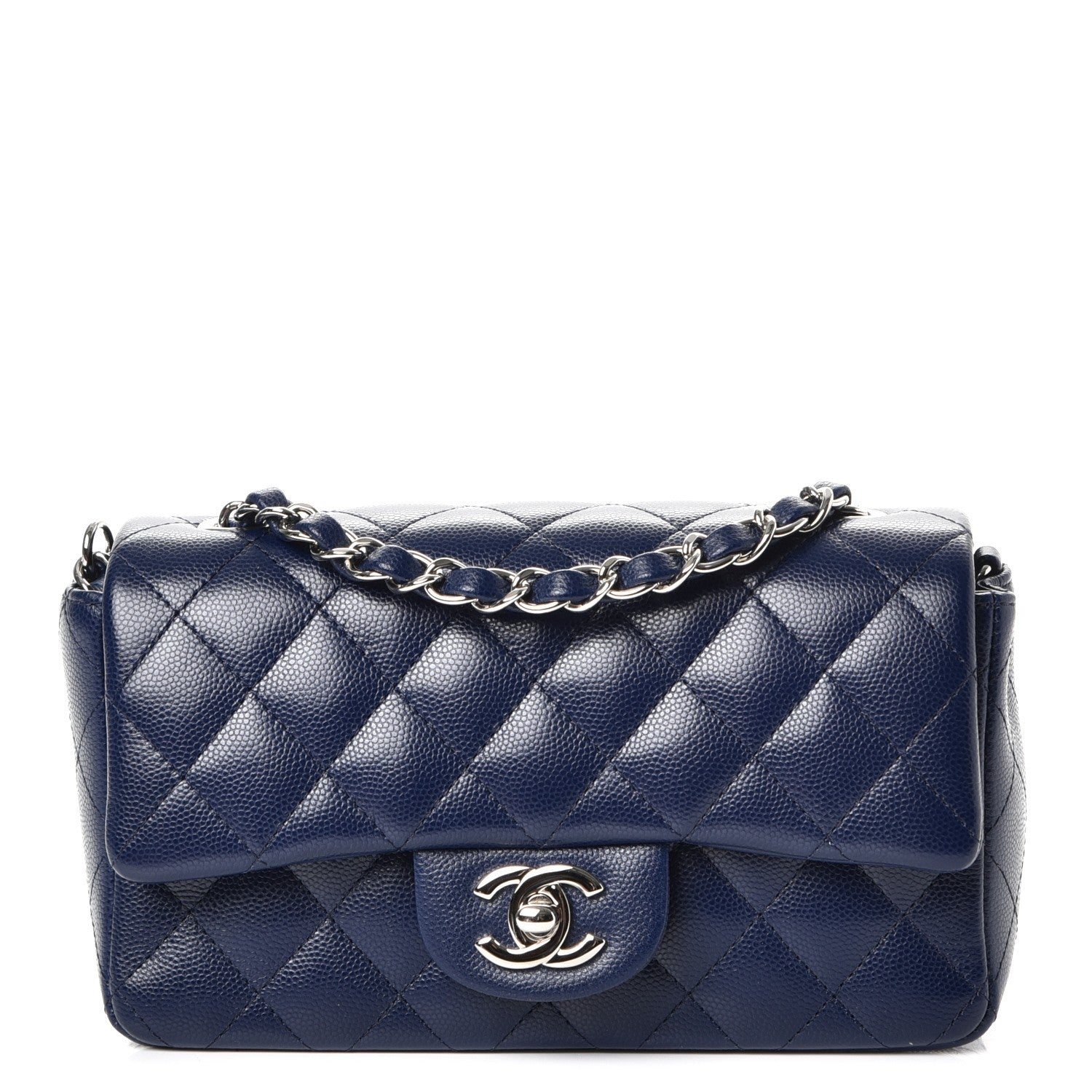 Chanel Caviar Quilted Mini Rectangular Flap Navy Blue 1 of 7
