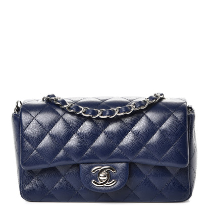 Chanel Caviar Quilted Mini Rectangular Flap Navy Blue 1 of 7