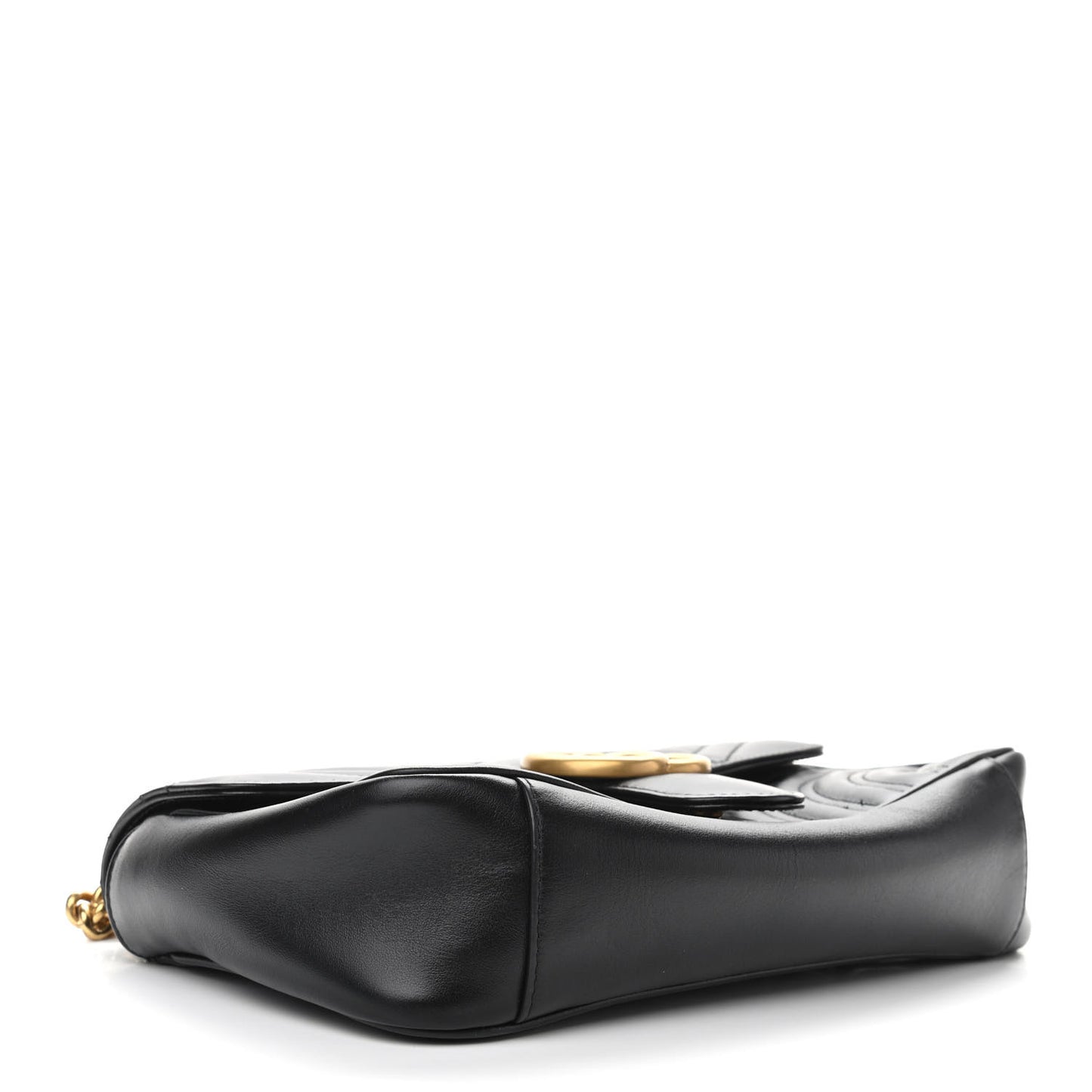 Calfskin Matelasse Small GG Marmont Shoulder Bag Black
