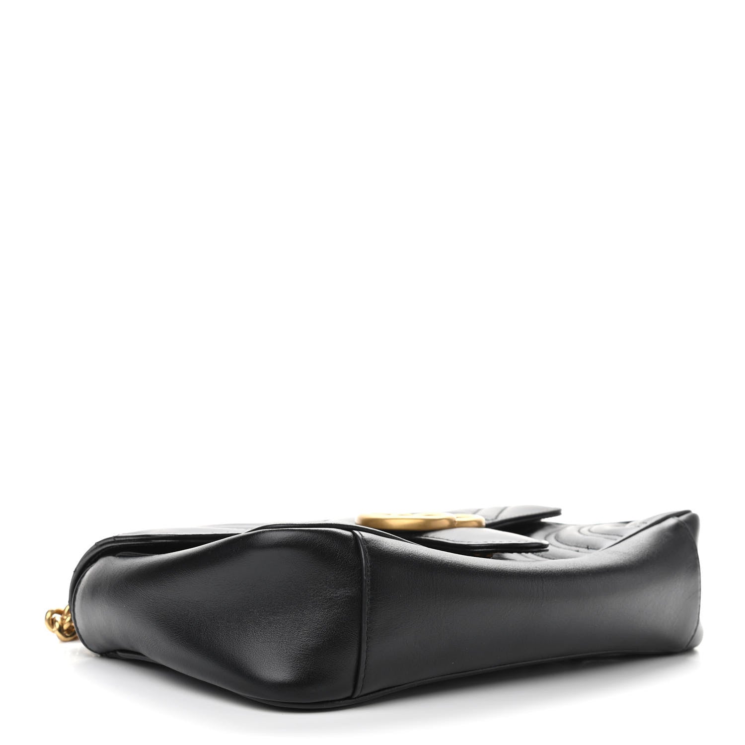 Gucci Calfskin Matelasse Small GG Marmont Shoulder Bag Black 4 of 10