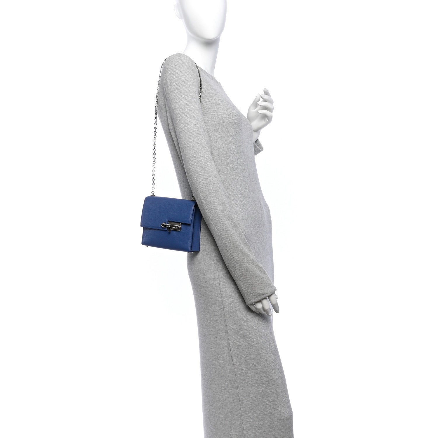 Hermes Chevre Mysore Mini Verrou Chaine Bag Bleu Agate 1944919